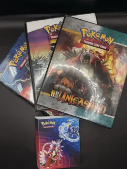 Lot of 4 Small Binders of Pokemon Cards Rare - Image 1
