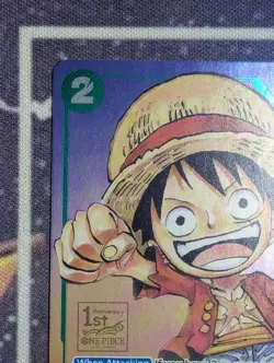 Monkey D Luffy P-037 1st Anniversary Tournament Promo Holo One Piece Card Englis - Image 4