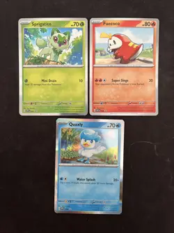 Sprigatito/Fuecoco/Quaxly #001/002/003 (S&V: Promo Cards)-Pokemon TCG-Promo-M/NM - Image 1