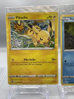 Pokemon Pikachu, Glastrier, Snom Snowflake Stamped Promo Lot/3 Cards. Sealed, NM - Image 4