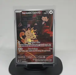 Team Rockets Meowth 203/182 Pokemon TCG Destined Rivals Illustration Rare Card - Image 1