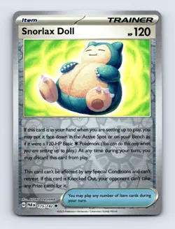 Snorlax Doll SV04: Paradox Rift Uncommon Reverse Holo 175/182 NM/LP Pokemon Card - Image 1