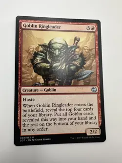 MTG Goblin Ringleader NM Duel Decks: Merfolk vs. Goblins DDT Magic card - Image 1