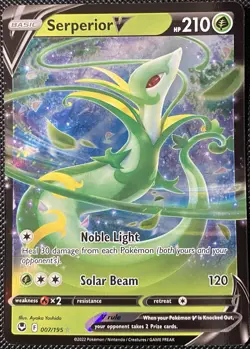 Serperior V 007/195 Swsh12: Sword & Shield - Silver Tempest Holo Pokemon Card - Image 1