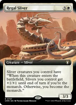 Near Mint, English - 1 x MTG Regal Sliver - Foil - Extended Art Commander Master - Image 1