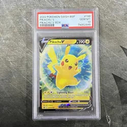 2022 Pokemon SWSH BSP Pikachu V Box #198 PSA Graded Gem Mint 10 English - Image 1