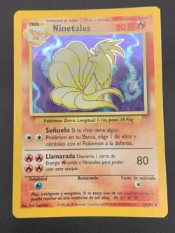 Pokemon TCG SPANISH Base Set Rare Holo: Ninetales 12/102 DMG - Image 1