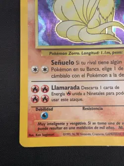 Pokemon TCG SPANISH Base Set Rare Holo: Ninetales 12/102 DMG - Image 4