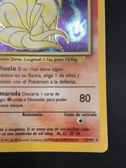 Pokemon TCG SPANISH Base Set Rare Holo: Ninetales 12/102 DMG - Image 5