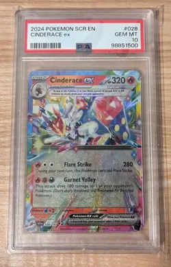 PSA 10 Cinderace EX - 028/142 - Pokemon Stellar Crown - Image 1