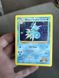 Pokemon TCG Misty's Seadra Holo Rare With Swirl! - Image 1