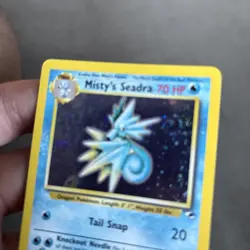 Pokemon TCG Misty's Seadra Holo Rare With Swirl! - Image 3