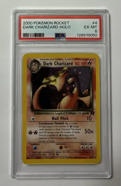 Dark Charizard 4/82 Team Rocket Holo Rare Pokemon TCG Vintage PSA 6 - Image 1