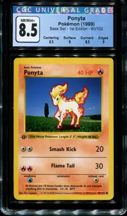 Ponyta - 1st Edition - 60/102 - CGC 8.5 - Base Set - Pokemon - 65027 - Image 1