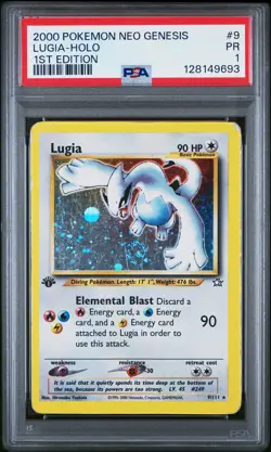 2000 POKEMON NEO GENESIS 1ST EDITION #9 LUGIA-HOLO PSA 1 - Image 1