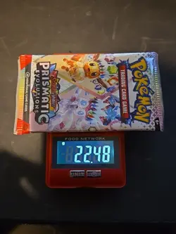22.48g VERY HEAVY Prismatic Evolutions Pokemon Sealed Booster Pack New - Image 1