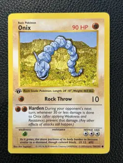 Pokemon - Base Set 1st Edition Shadowless - Onix 56/102 - Common - Image 1