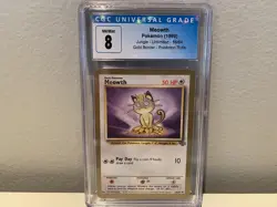 1999 Pokemon Jungle MEOWTH *Gold Border* Fruit Roll-Up 56/64 Rare CGC 8 PSA - Image 1