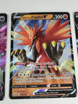 Galarian Moltres Zapdos Articuno V 097 080 058 Pokemon TCG Chilling Reign NM - Image 3