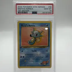 2000 POKEMON GYM HEROES #86 MISTY'S HORSEA PSA 10 - Image 1