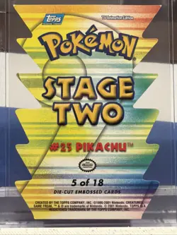 Pokemon 2001 Topps Johto League Champions Die Cut Pikachu - Image 4