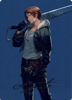 MTG Squall, SeeD Mercenary Art Card (Gold-Stamped Signature) Normal NM Art Card - Image 1
