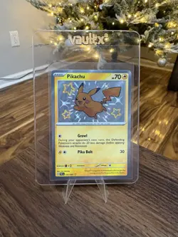 ✨Pokemon Pikachu TCG Baby Shiny Holo Rare Card Paldean Fates 131/091✨ - Image 1