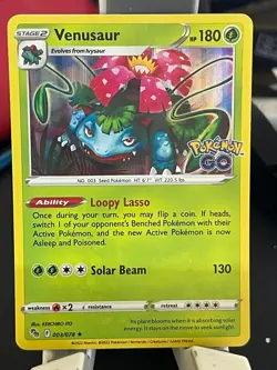 POKEMON VENUSAUR 003/078 RARE HOLOFOIL POKEMON GO NM CARD - Image 1