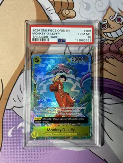 One Piece Monkey D. Luffy PSA 10 English Card OP07-109 2024 Treasure Rare - Image 1
