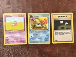 1999 Pokemon Cards ~ 1st Edition ~FOSSIL ~ Wizards WOTC ~ Slowpoke Omanyte - Image 1