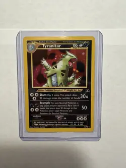 Pokemon TCG Tyranitar Neo Discovery Holo Card 12/75 Unlimited Rare MP Condition - Image 3