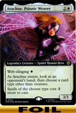 1x - Arachne, Psionic Weaver - FOIL EXTENDED ART #242 - Marvel's Spider-Man MTG - Image 1