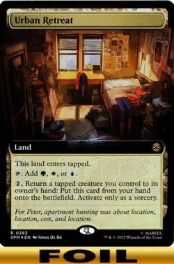 1x - Urban Retreat - FOIL EXTENDED ART #283 - Marvel's Spider-Man - NM MTG - Image 1