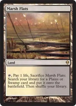 Lightly Played, English - 1 x MTG Marsh Flats Zendikar - Image 1