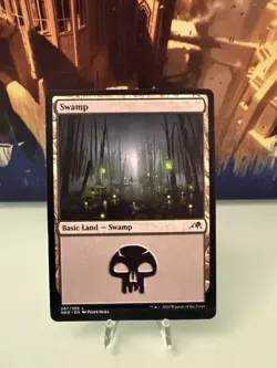 Swamp 287 - MTG Magic the Gathering - NEO - Error Misprint Miscut Crimp LP - Image 1