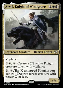 Near Mint, English - 4 x MTG Aryel, Knight of Windgrace Commander: March of the - Image 1