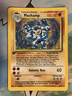 Machamp 8/102 1st Edition Holo Base Set Pokemon LP -See description for details - Image 4