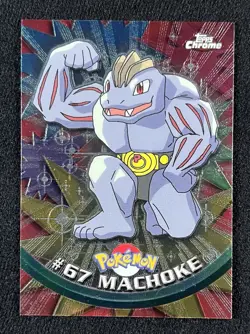 2000 Pokemon Topps Chrome Series 1 Machoke #67 - LP - Image 1