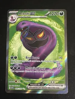 Arbok ex 185/165 Pokemon English Scarlet Violet 151 Holo Rare Full Art Near Mint - Image 1