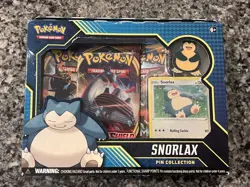 Pokemon Sword & Shield Snorlax Pin Collection 3 Booster Packs New Sealed 820650807879 - Image 1