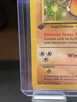AERODACTYL #16/62 NON HOLO 1999 POKEMON FOSSIL 1ST EDITION MP (SEE PHOTOS) - Image 3
