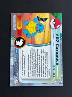 Pokemon - TV Animation - TOPPS - #07 Carapuce - Blue Logo - Occasion - FR - Image 2