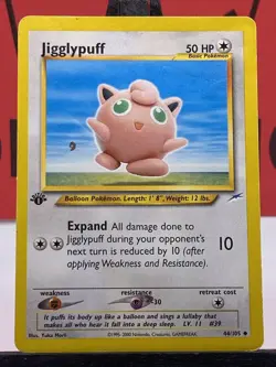 Jigglypuff 44/105 Neo Destiny 1st Edition Uncommon 2000 WOTC Pokemon TCG MP - Image 3
