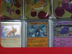 Rare Pokemon 4 Pack Tin Set TCG Scarlet & Violet 151 booster pk + coin, art card - Image 5
