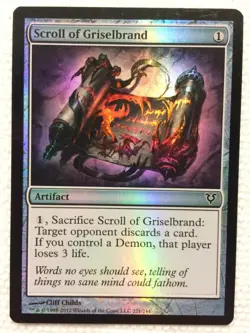 MTG 1x FOIL Scroll of Griselbrand Avacyn Restored Magic the Gathering Card x1 LP - Image 1