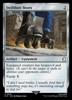 Near Mint, English - 1 x MTG Swiftfoot Boots Universes Beyond: Fallout - Image 1