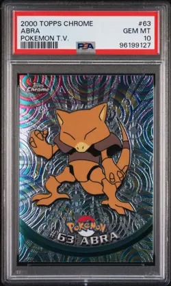 2000 TOPPS CHROME POKEMON T.V. 63 ABRA | PSA 10 - Image 1
