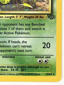 Victreebel LP 14/64 Unlimited Jungle Pokemon TCG Holo - Image 5