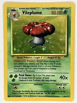 Vileplume MP 15/64 Unlimited Jungle Pokemon TCG Holo - Image 1