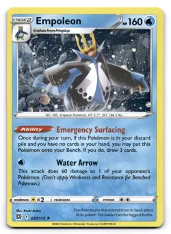 Empoleon NM Cosmos Holo 037/172 Brilliant Stars Pokemon TCG Holo - Image 1